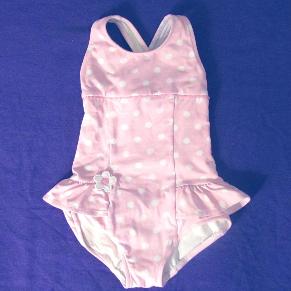 Florence Eiseman Pink Polka Dot Swim Suit 3-4T